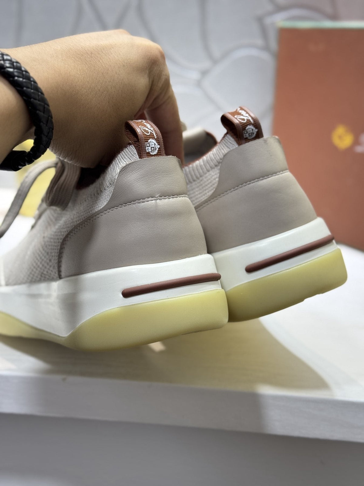 Loro Piana Mesh Lace-Up Sneakers — front