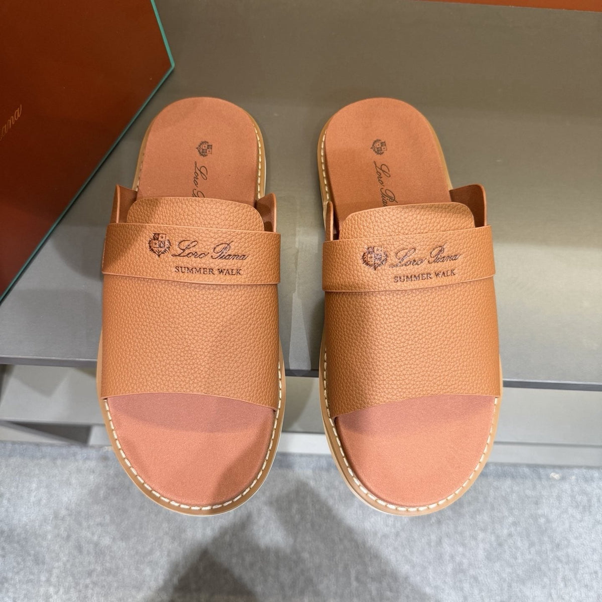 Loro Piana Summer Walk Slide Sandals — front