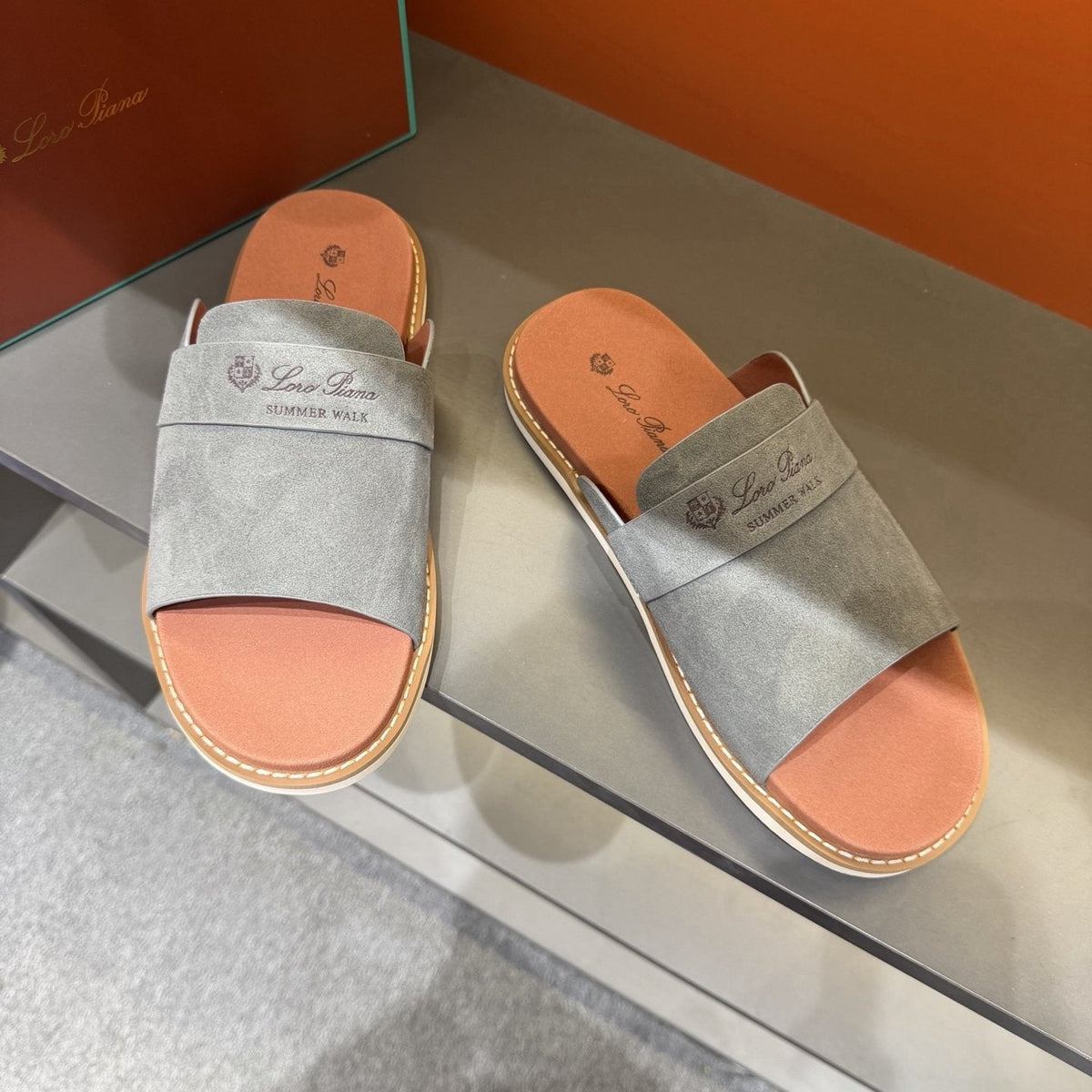 Loro Piana Summer Walk Slide Sandals — front