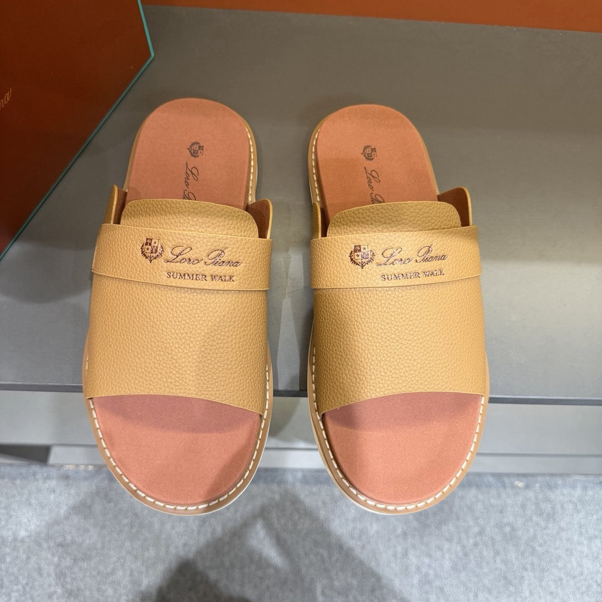 Loro Piana Summer Walk Slide Sandals — front