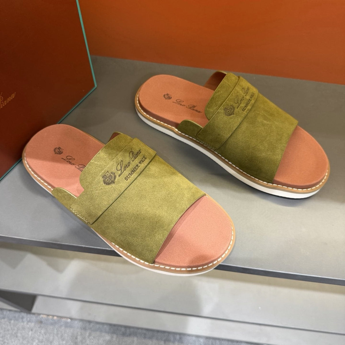 Loro Piana Summer Walk Slide Sandals — front