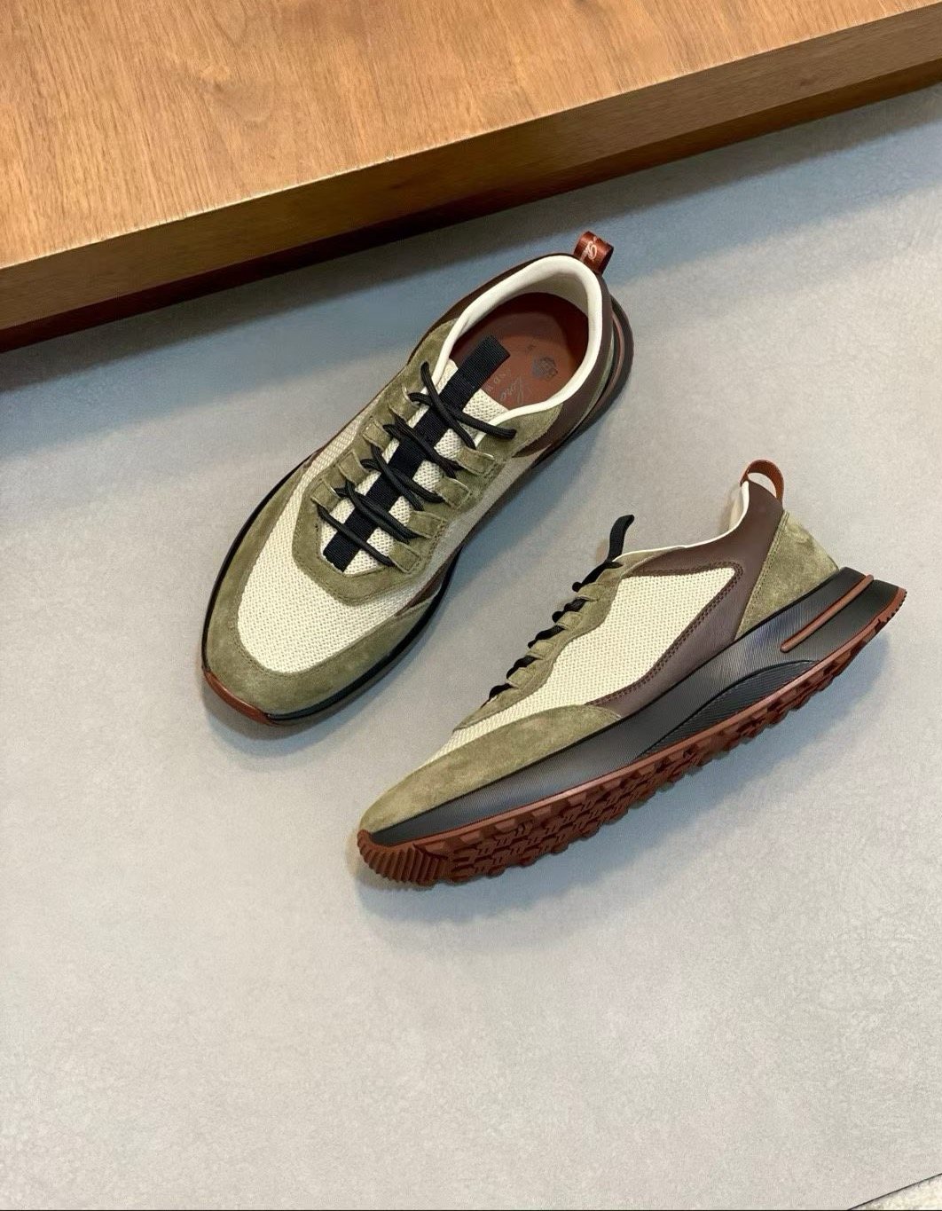 Loro Piana Low-Top Lace-Up Sneakers — front