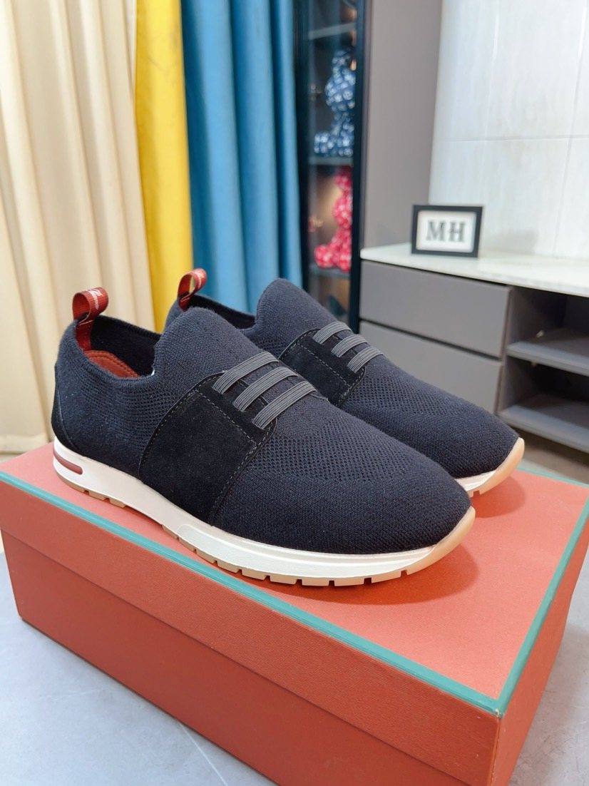 Loro Piana Knit Slip-On Sneakers — front